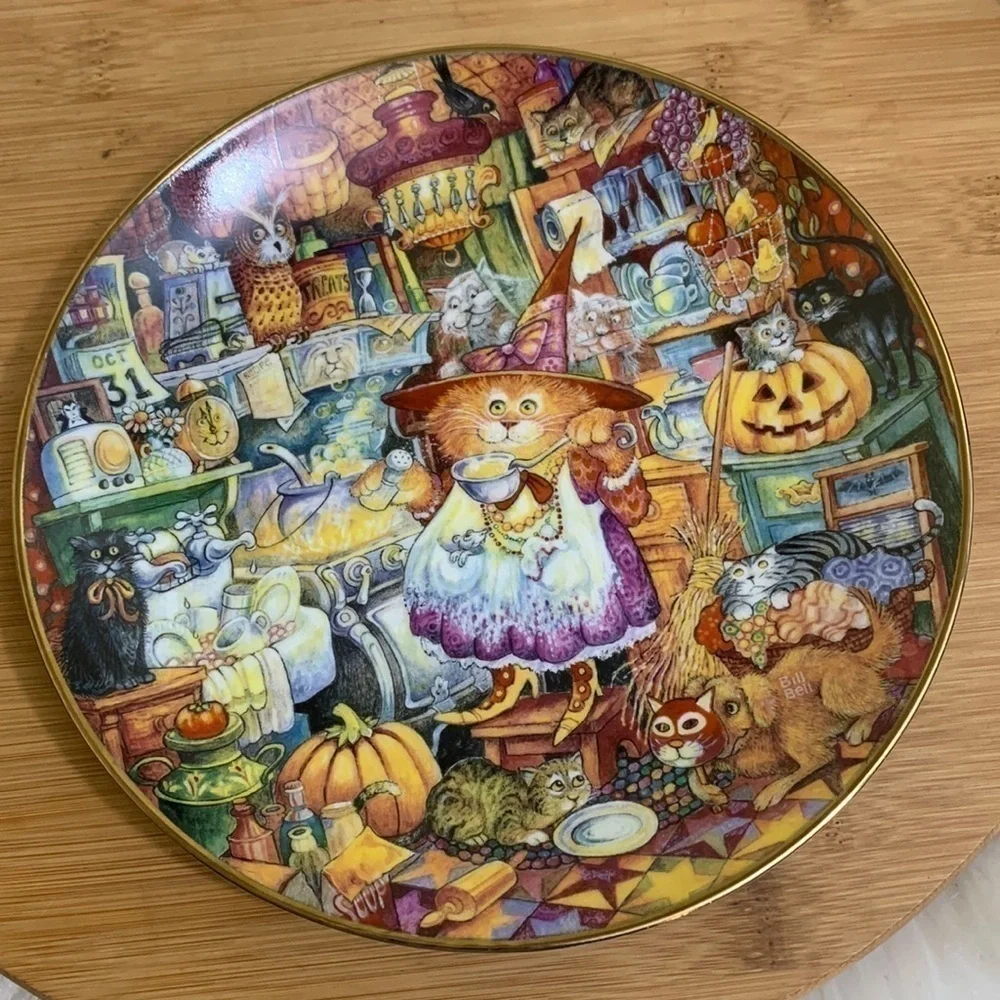 Franklin Mint | Scaredy Cats Limited Edition Porcelain HJ3715 24k Trim Plate